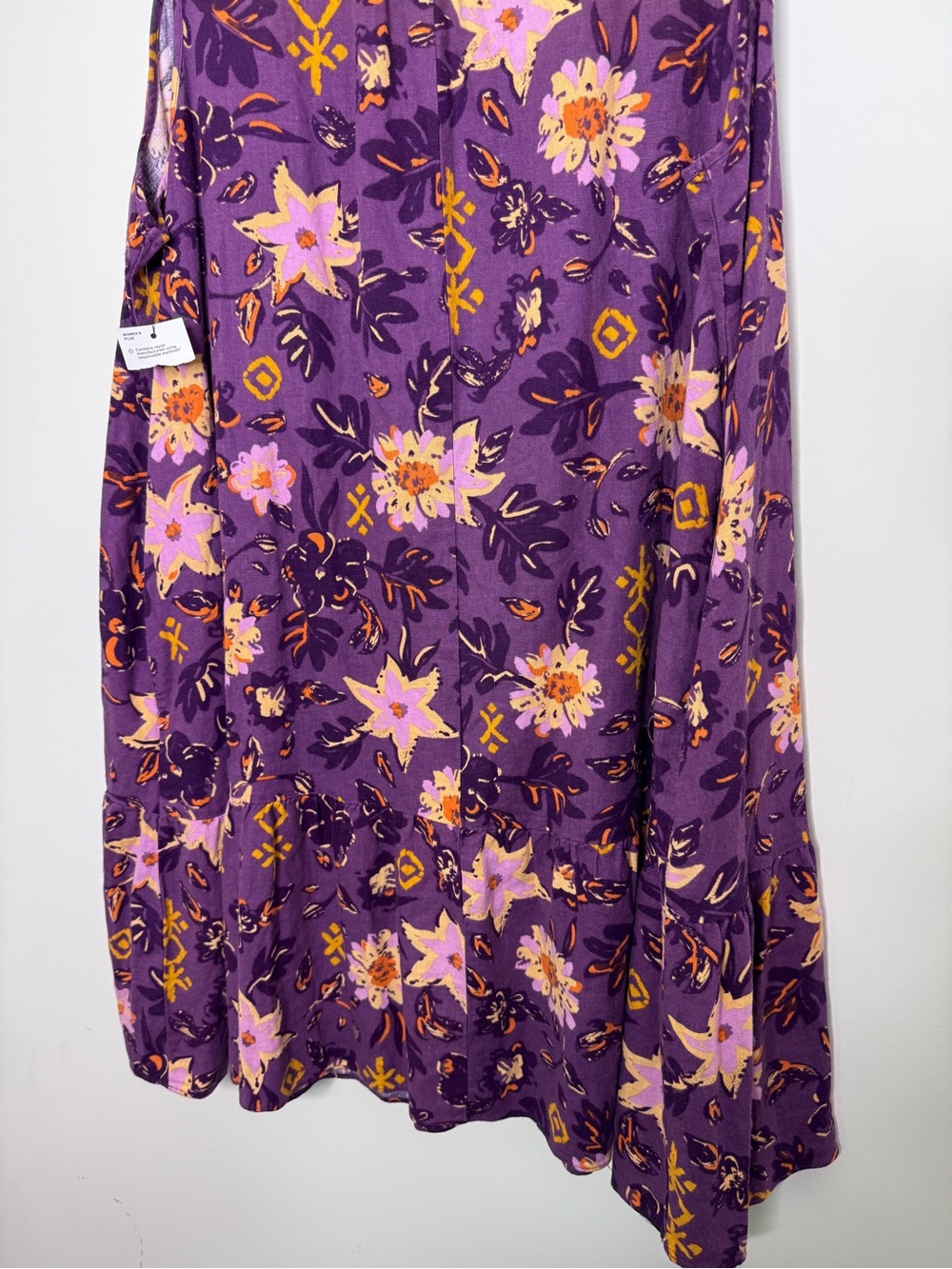 Sonoma Purple Floral V-Neck Tiered Mini Dress - Picture 7 of 7